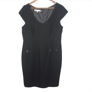 Evan Picone plus size black LBD cap sleeve dress